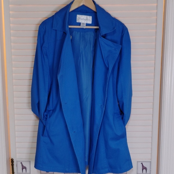 Chadwicks Women's Vibrant Blue Trench Coat - Picture 3 of 4